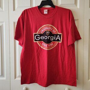 University Of Georgia Red Graphic T-Shirt BMOC X-Large 100% Cotton Mens College
